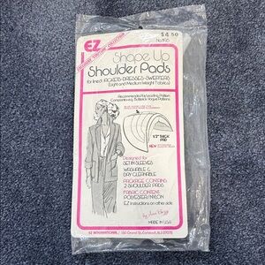 Vintage EZ Shape Up Shoulder Pads by Anne Bozzi- White, original unopened pkg.